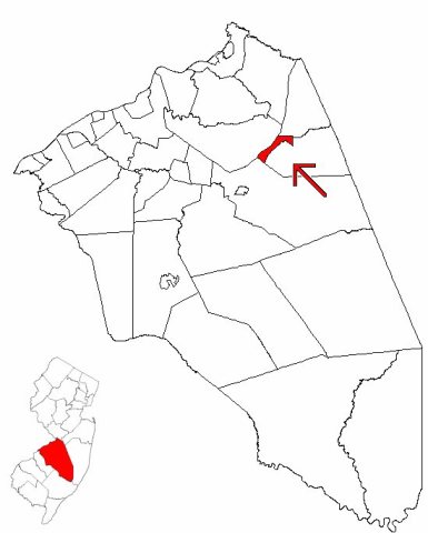 Map of Burlington County highlighting