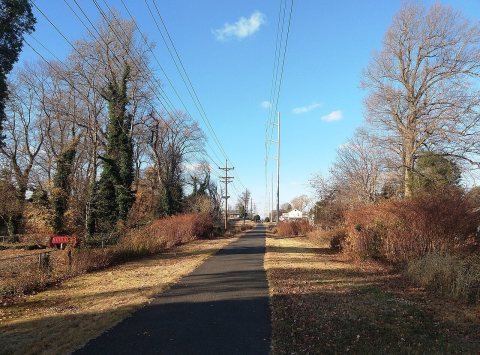 Gloucester-Mt. Ephraim Trail nb from NJ Route 41, Runnemede, Nov. 2024
