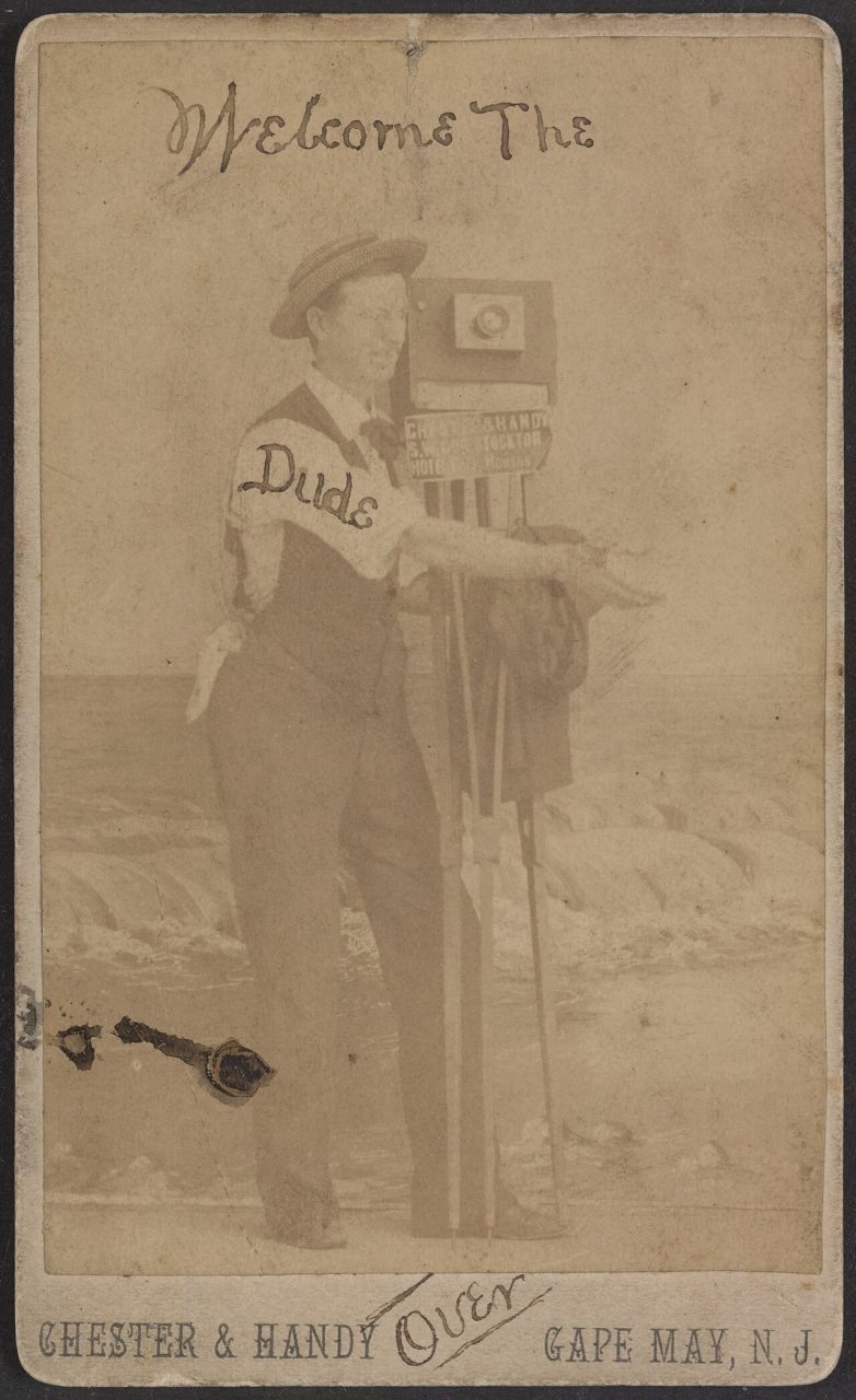 Welcome the dude - Chester & Handy, photographers, S.W. Cor. Stockton Hotel Bath Houses, Beach Ave. & Ocean St., Cape M…