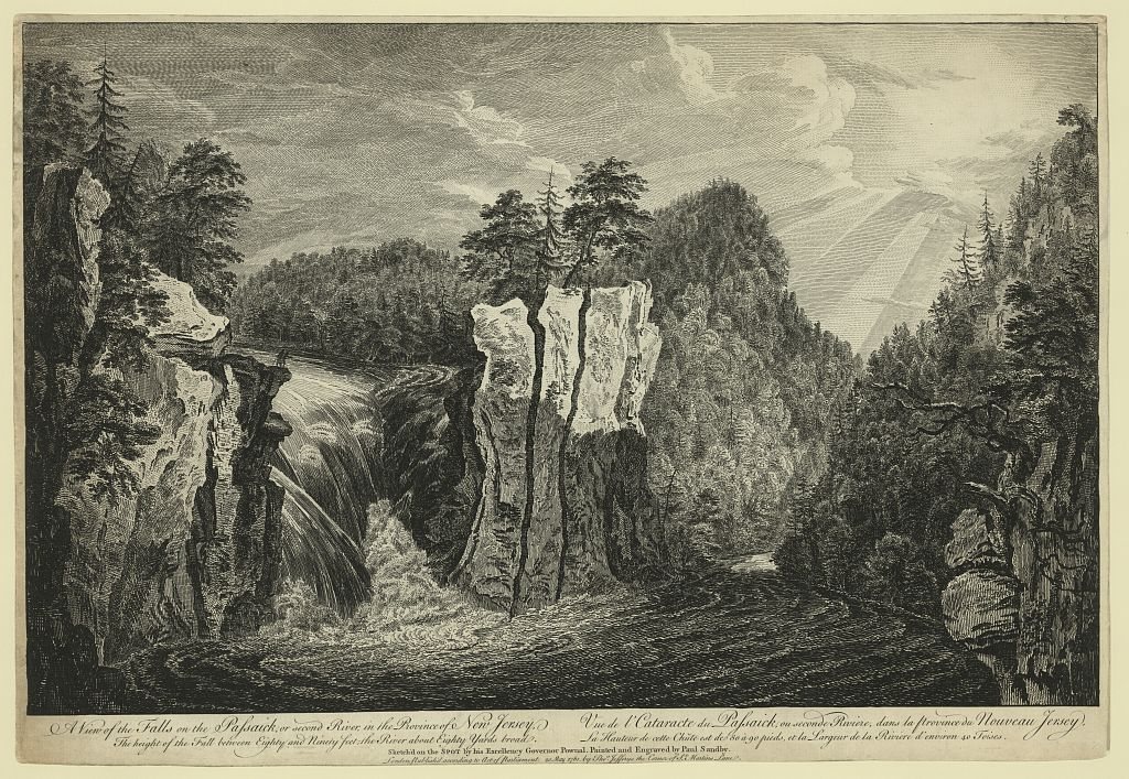 A view of the falls on the Passaick, or second river, in the province of New Jersey Vue de l'cataracte du Passaick, ou …