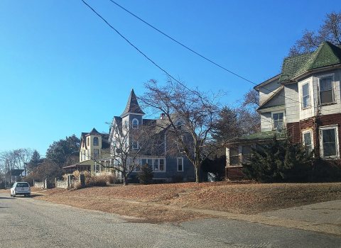 Houses along Linden Avenue, Lindenwold, NJ, Feb. 2025