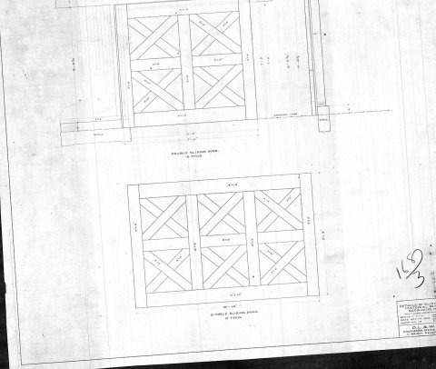 00168.BP--Materials Building--Sliding doors--Cripple Yard