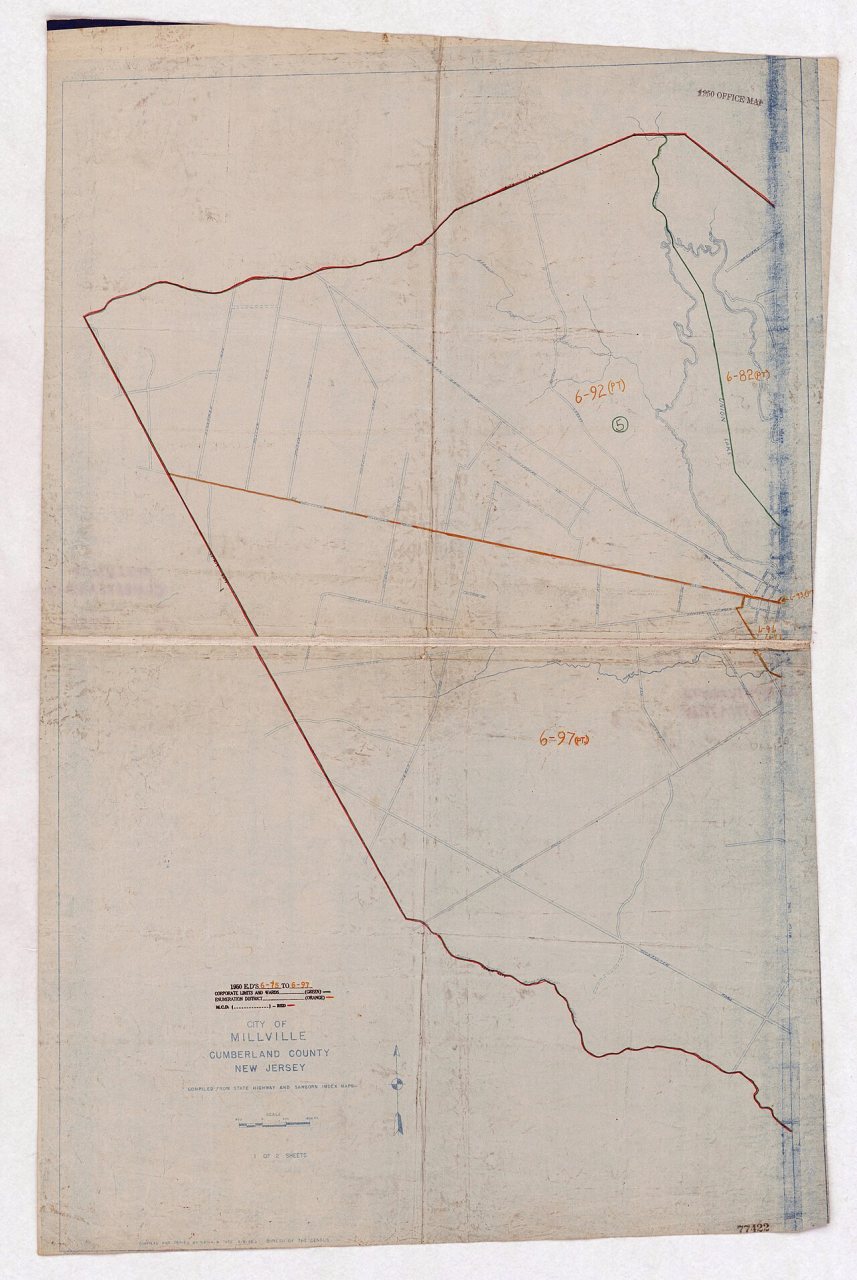 1950 Census Enumeration District Maps - New Jersey (NJ) - Cumberland County - Millville - ED 6-75 to 97