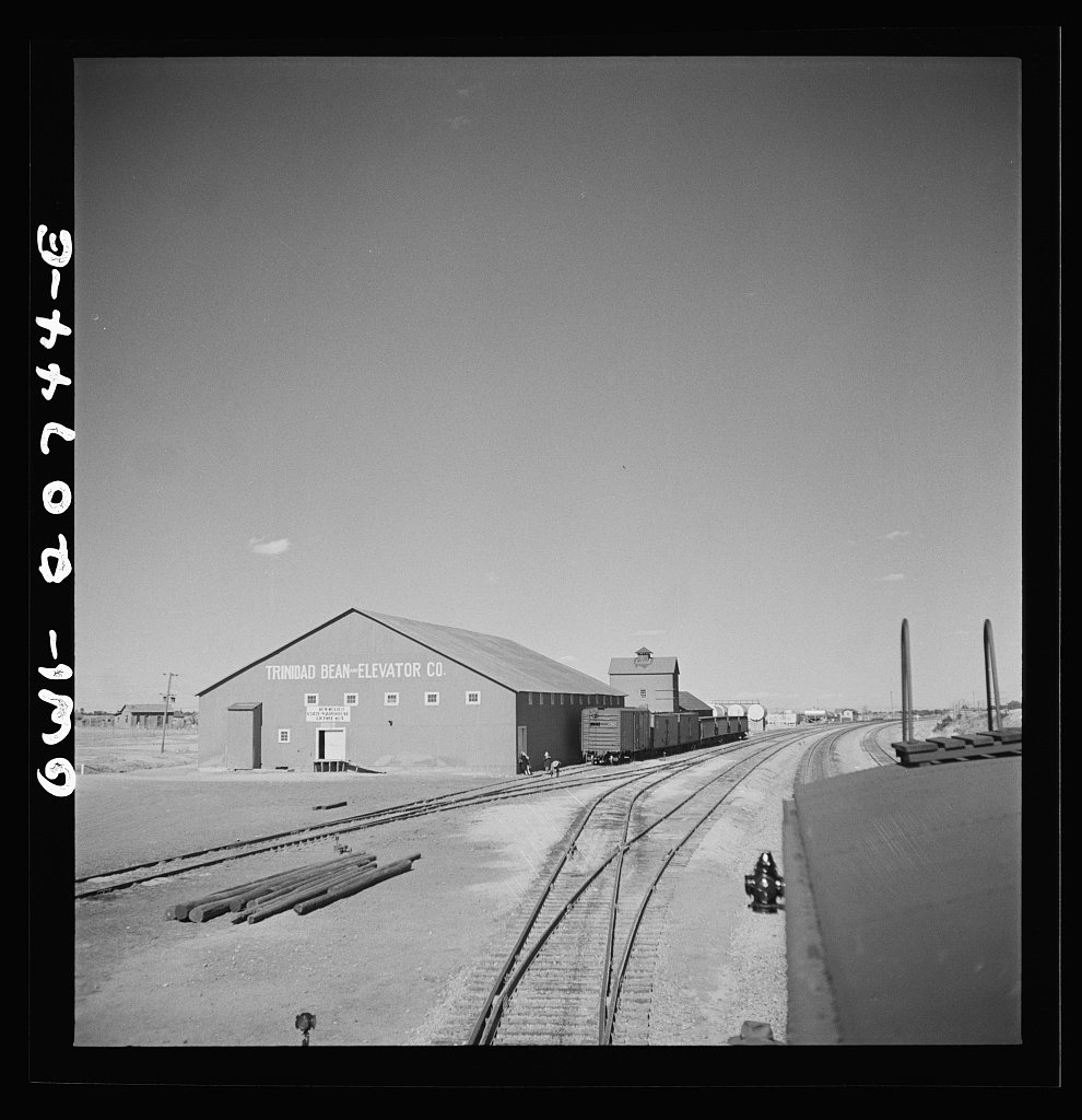 Mountainair, New Mexico. Going through the town on the Atchison, Topeka and Santa Fe Railroad between Vaughn and Belen,…