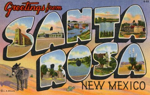 Greetings from Santa Rosa, New Mexico - Large Letter Postcard