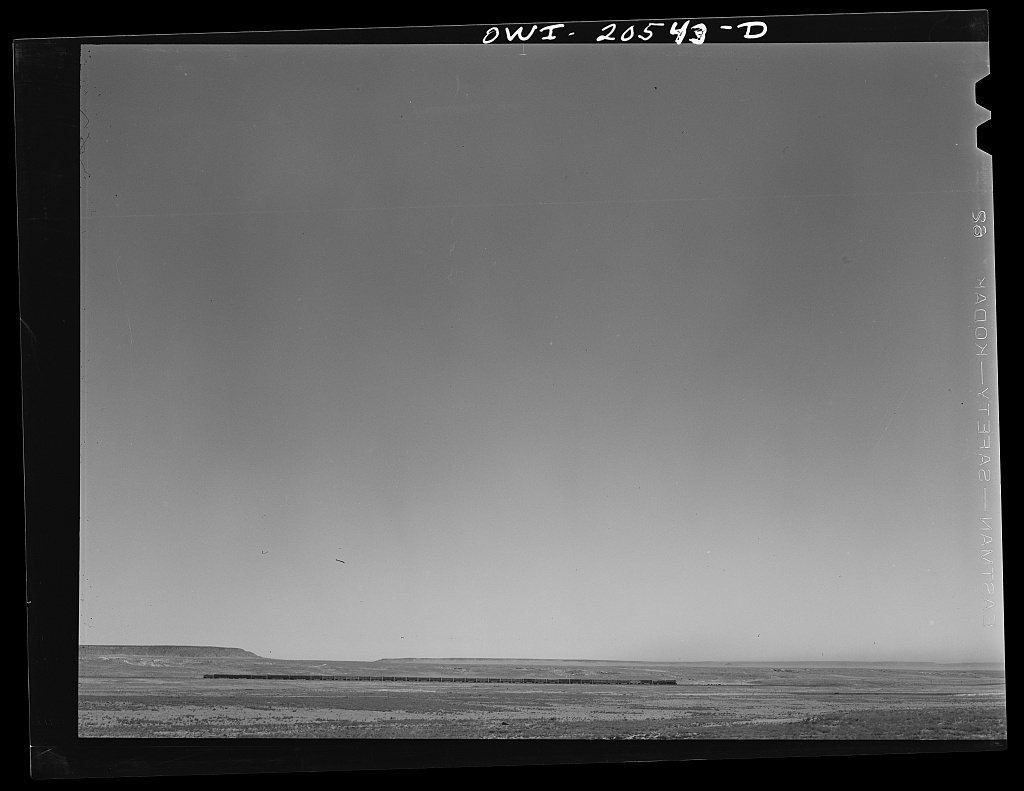 Vaughn, New Mexico. A passing Southern Pacific Railroad freight train
