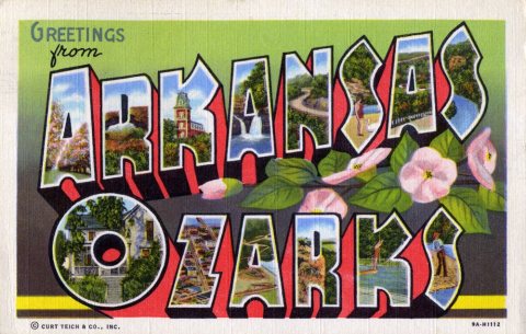 Greetings from Arkansas Ozarks - Large Letter Postcard