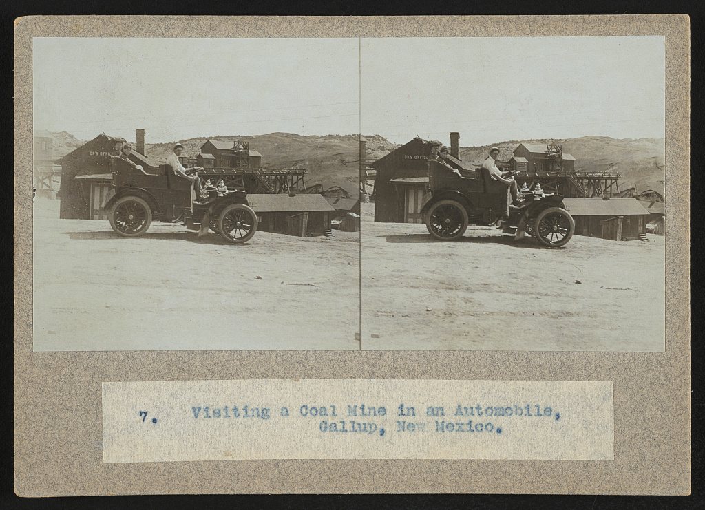 Visiting a coal mine in an automobile