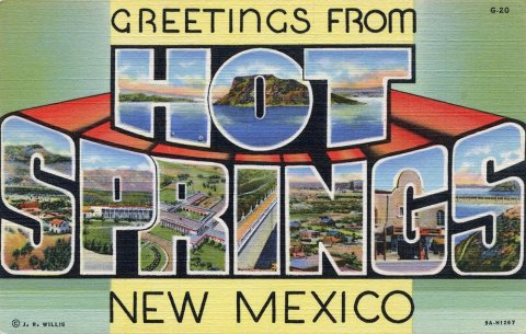 Greetings from Hot Springs, New Mexico - Large Letter Postcard