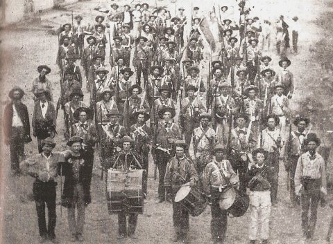 Mustering in the "Hempstead Rifles," Arkansas Volunteers, at