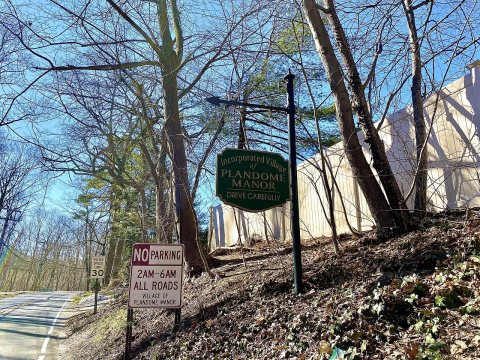 Plandome Manor Sign, Plandome Manor, Long Island, New York, March 2, 2021
