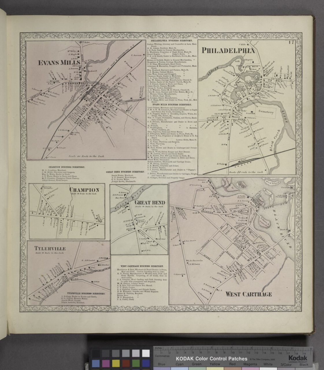 Evans Mills (Village); Philadelphia Business Directory.; Evans Business Directory.; Philadelphia (Village); Champion Bu…