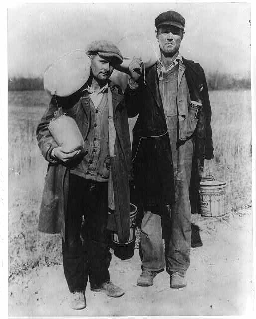 Red Cross relief, drought of 1930-31: 2 poverty-stricken farmers with rations