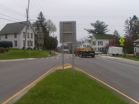 The western terminus of NY 206 in