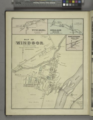 Tuscarora, Windsor TP (Village); Stillson Hollow, West Windsor P.O. (Village) ;Map of Windsor (Township); East Windsor …