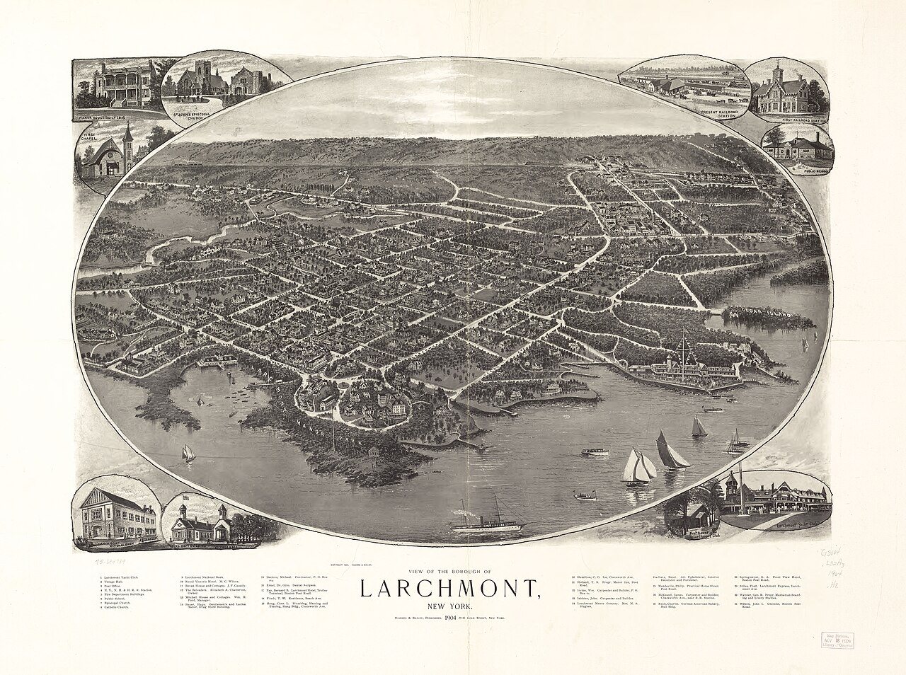View of the borough of Larchmont, New York
