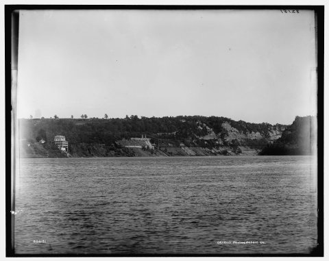 Lewiston & Queenston Suspension bridge, Niagara River, New York and Canada