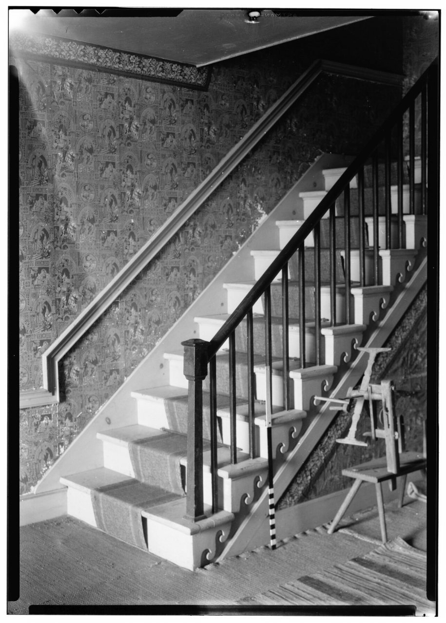 Historic American Buildings Survey, CROUNSE HOMESTEAD, NEAR ALTAMONT, ALBANY CO., N.Y., (Showing main stairway and orig…
