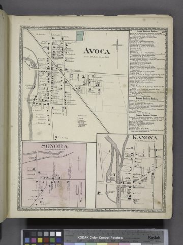 Avoca (Village); Avoca Business Notices.; Kanona Business Notices.; Sonora Business Notices.; Sonora (Village); Kanona …