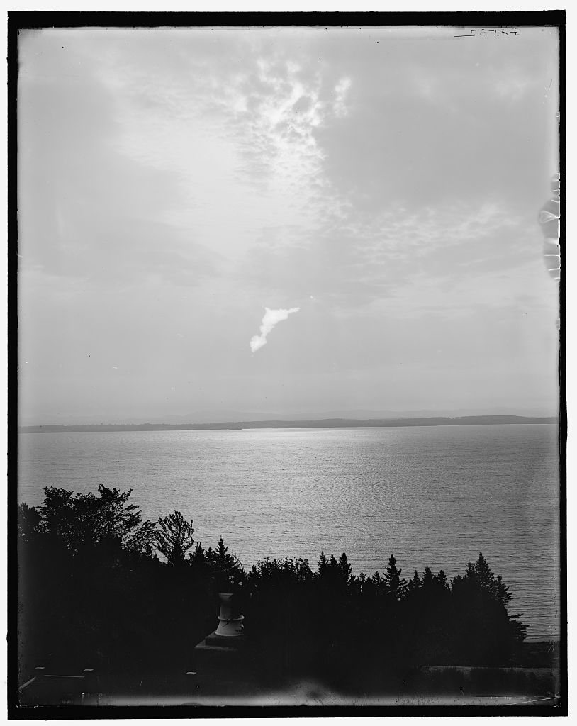 Hotel Champlain, early morning on Lake Champlain, Bluff Point, N.Y