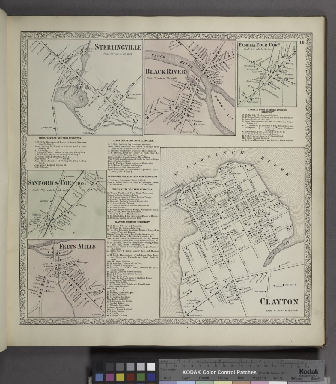 Sterlingville (Village); Black River (Village); Pamelia Four Cors. (Village); Pamelia Four Corners Business Directory.;…