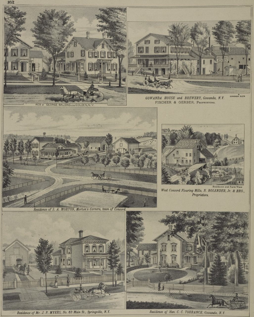 Res. of George Balding Esq Colden, N.Y.; Residence of S. A. Morton, Morton's Corners, town of Concord.; Residence of Mr…