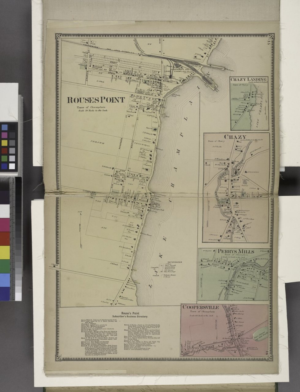 RousesPoint (Village); Chazy Landing (Village); Chazy (Village); Perrys Mills (Village); Coopersville (Village); Rouse'…