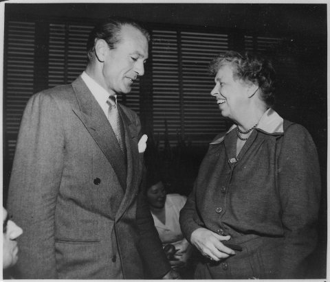 Eleanor Roosevelt and Gary Cooper at Lake Success, NY 09-2458M original