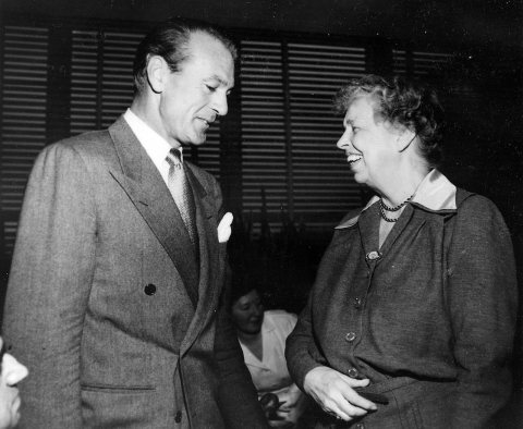 Eleanor Roosevelt and Gary Cooper at