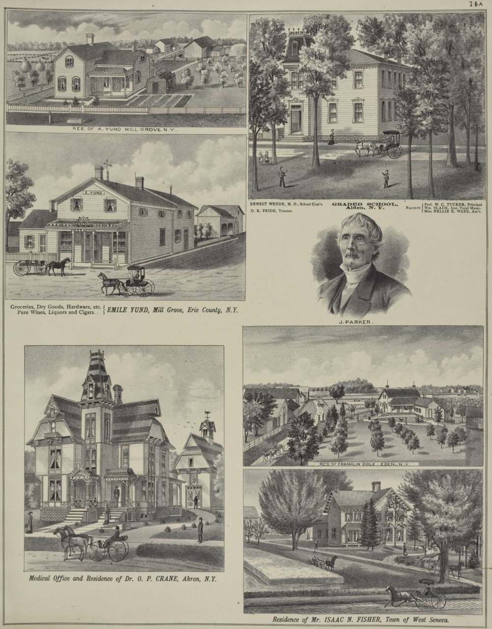 Res. of A. Yund Mill Grove, N.Y.; Graded School, Alden, N.Y.; Emile Yund, Mill Grove, Erie County, N.Y.; J. Parker.; Me…