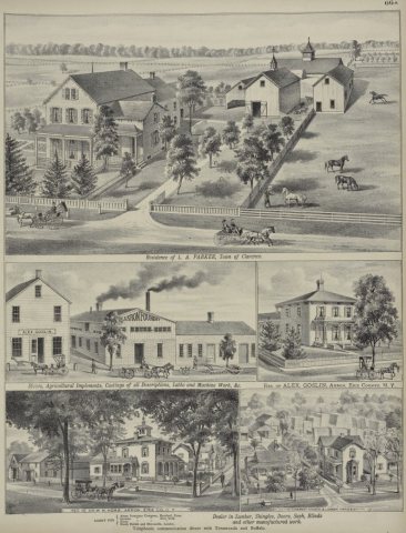 Residence of L. A. Parker, Town of Clarence.; Stoves, Agricultural Implements, Castings of all Descriptions, Lathe and …
