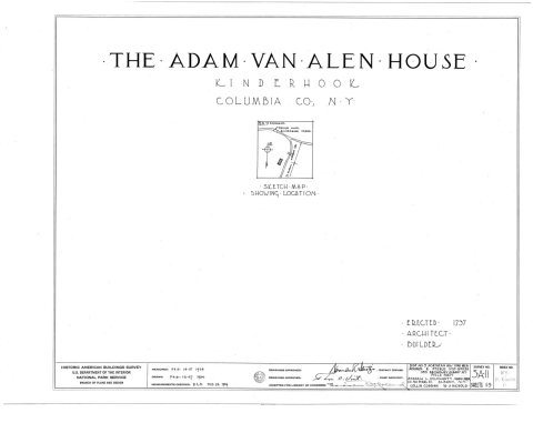 HABS NY,11-KINHO,1- (sheet 0 of 9) - Adam Van Alen House, Kinderhook Creek Vicinity
