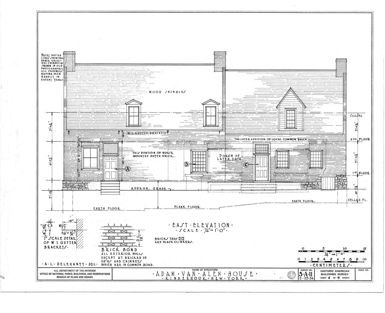 HABS NY,11-KINHO,1- (sheet 4 of 9) - Adam Van Alen House, Kinderhook Creek Vicinity