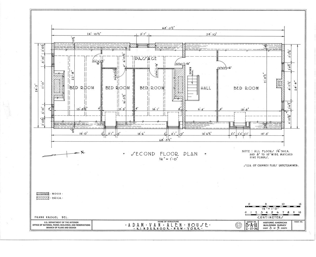 HABS NY,11-KINHO,1- (sheet 3 of 9) - Adam Van Alen House, Kinderhook Creek Vicinity