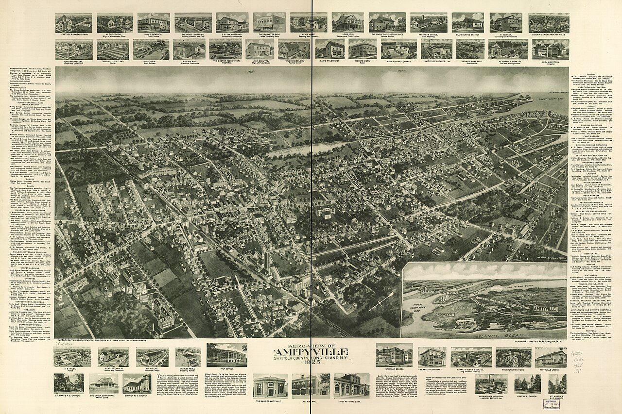 Aero-view of Amityville, Suffolk County, Long Island, N.Y. 1925