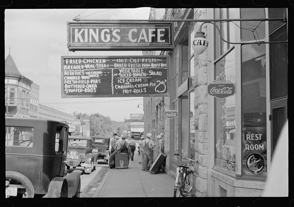 Untitled photo, possibly related to: Street scene at Clarksville, Arkansas