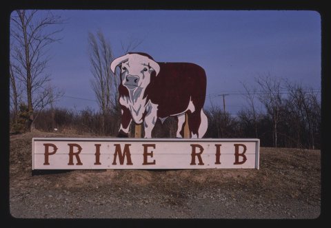 Bull sign, "Prime Rib"