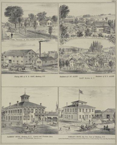 Residence of Mrs. A. K. Dart, Hamburg.; Residence of S. H. Allen East Elma, N.Y. Residence of E. S. Allen.; Farmers' Ho…