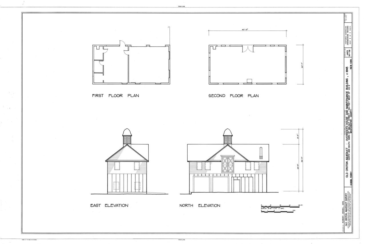 HAER NY,60-DOBF,2B- (sheet 1 of 1) - Old Croton Aqueduct, Maintenance Building, Walnut Street