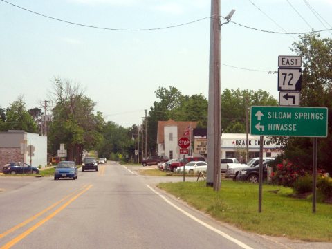 Hwy. 72 turns off Hwy. 59 in