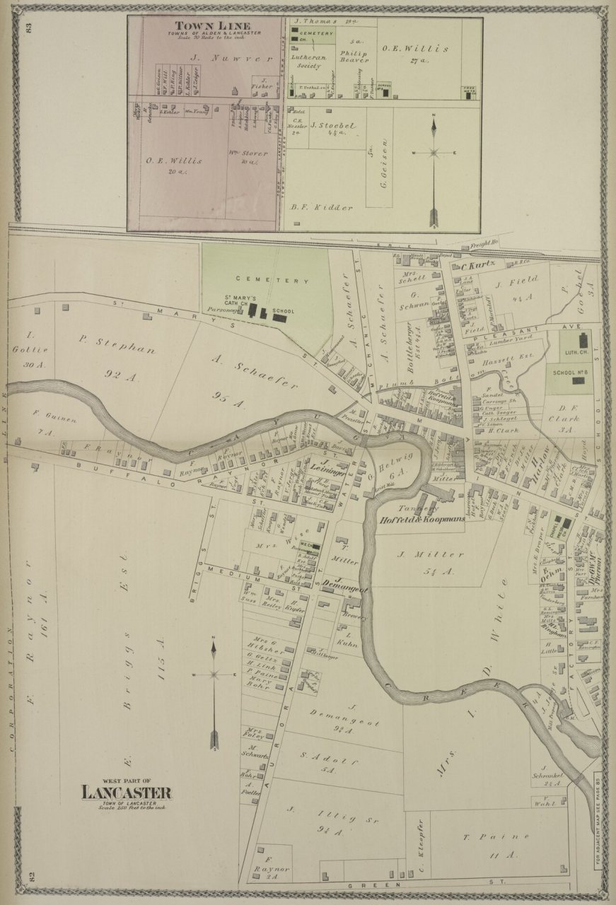West Part of Lancaster (Village); Town Line (Village)