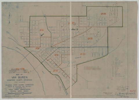 1950 Census Enumeration District Maps - Arkansas - Crawford County - Van Buren - ED AR 17-31 to 38