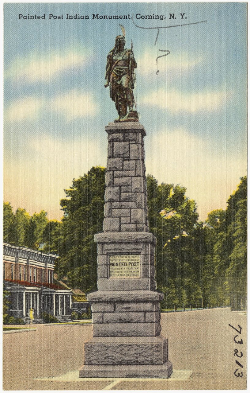 Painted Post Indian Monument, Corning, N. Y., Tichnor Brothers, c. 1930-1945, from the Digital Commonwealth - 1 commonw…