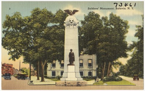 Soldier's Monument, Batavia, N. Y., by Tichnor Brothers, c. 1930-1945, from the Digital Commonwealth - 1 commonwealth x…