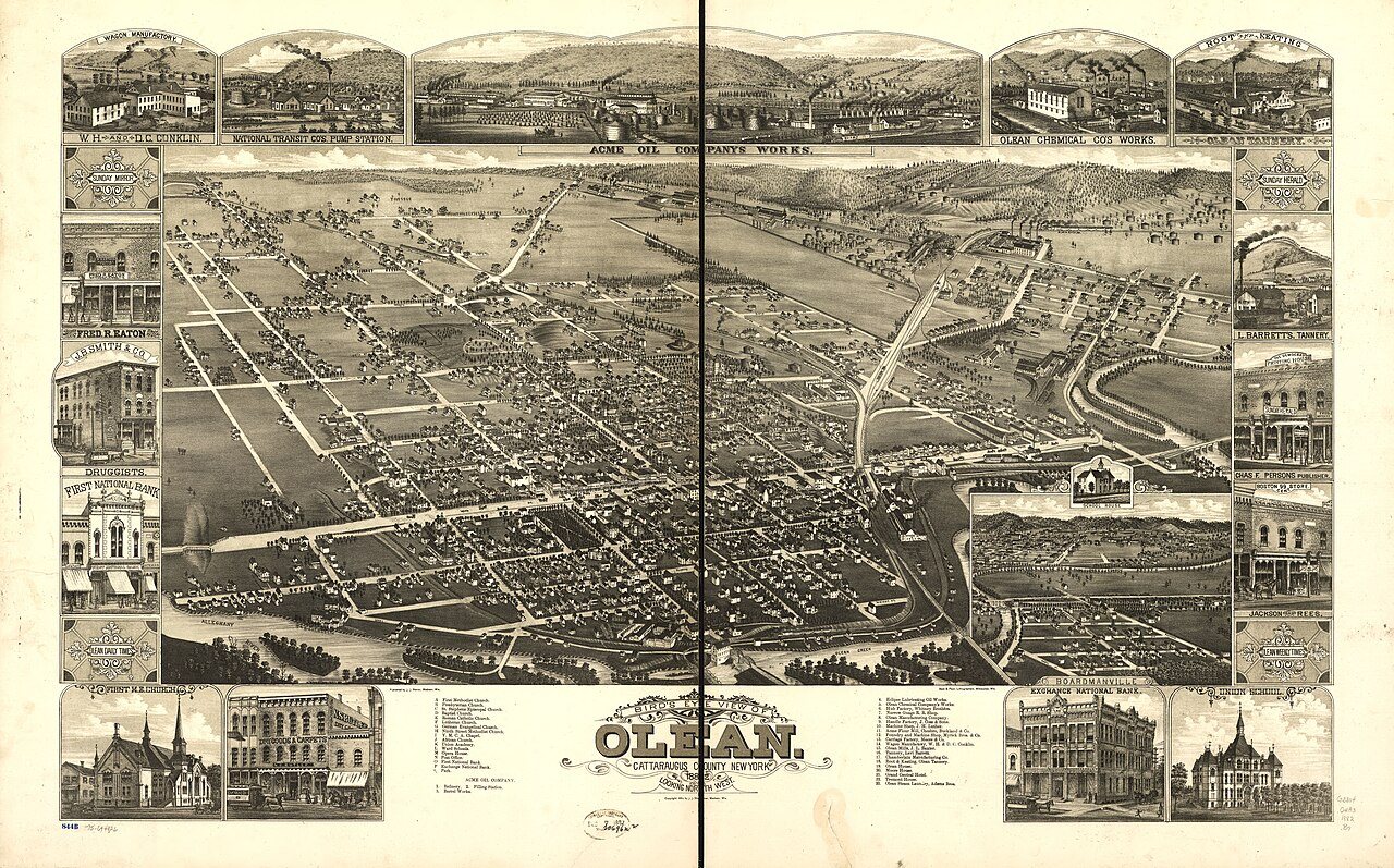 Bird's eye view of Olean, Cattaraugus County, New York 1882