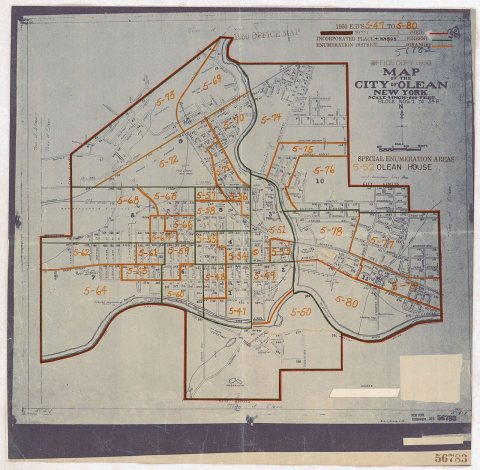 1950 Census Enumeration District Maps - New York (NY) - Cattaraugus County - Olean - ED 5-47 to 80
