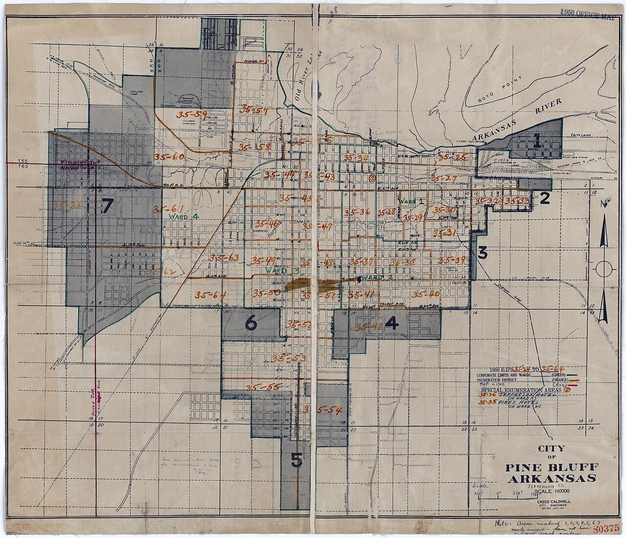 1950 Census Enumeration District Maps - Arkansas - Jefferson County - Pine Bluff - ED AR 35-24 to 64