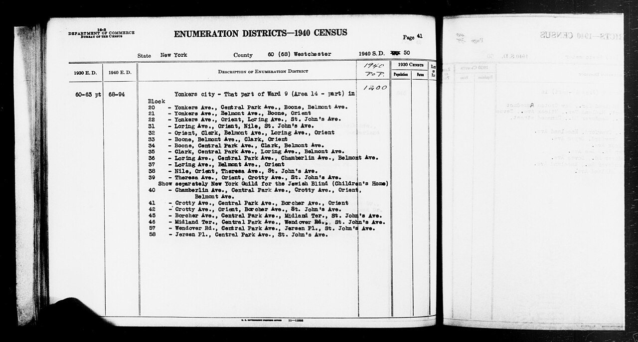 1940 Census Enumeration District Descriptions - New York - Westchester County - ED 68-94