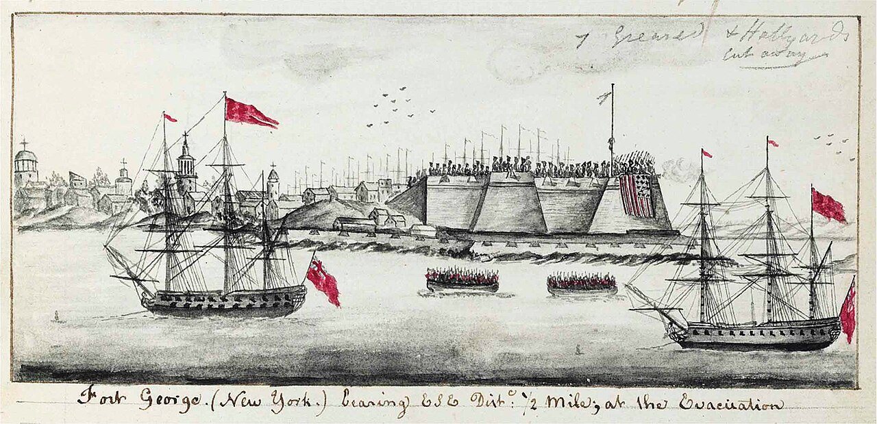 Fort George, New York. Evacuation 24 November 1783 (maritime journal of Robert Raymond) 092631