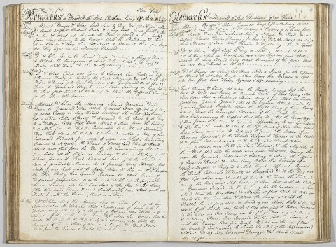 Remarks on board HMS Chatham off Staten Island 1776 (maritime journal of Robert Raymond) 043133